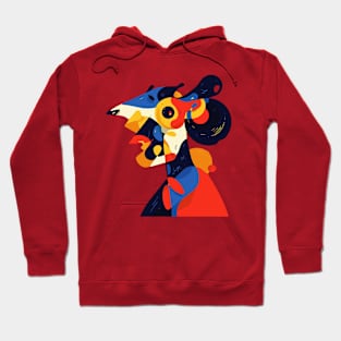 Picasso Style Dog and Man Hoodie
